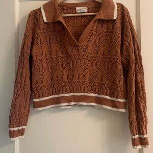 Universal Thread V-Neck Sweater in Rust Brown